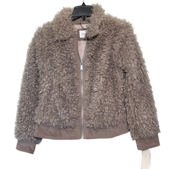 BCBGeneration Zip Front Faux Fur Jacket in Haze - NWT Small - Picture 4 of 5